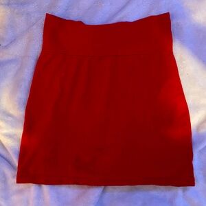 Red Charlotte Russe High Waisted Pencil/Straight Skirt